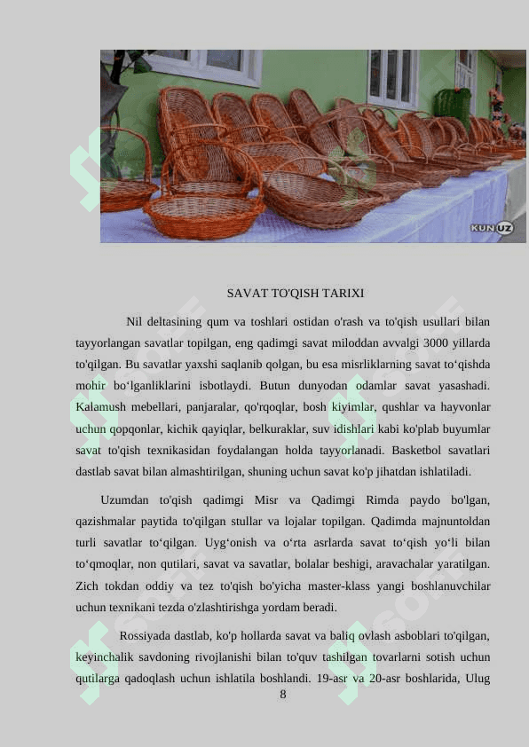 Non  saqlashga mo'ljallangan savat to'qish 8