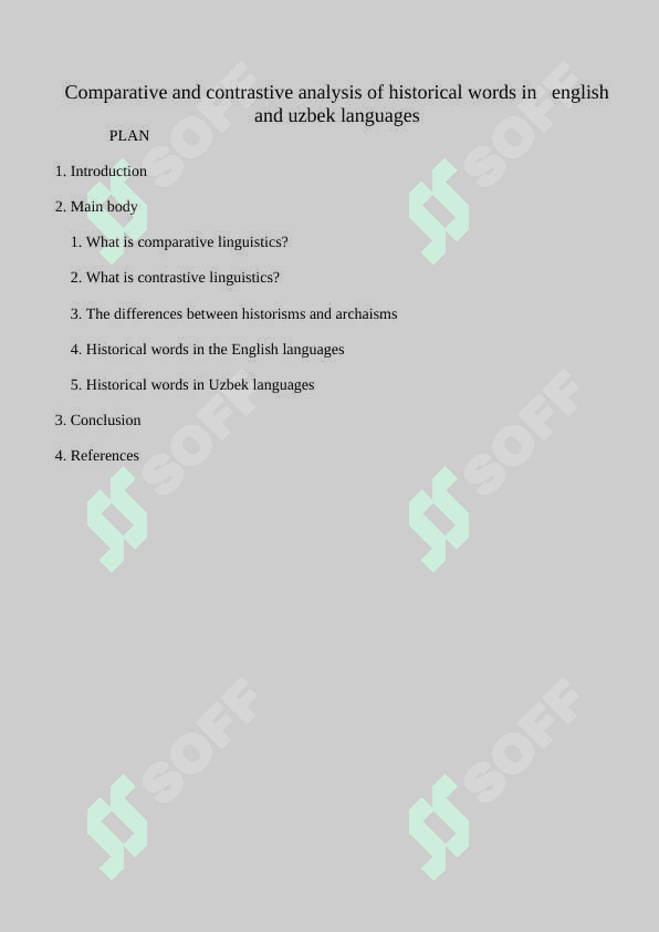 Comparative and contrastive analysis of historical words in english and uzbek languages 2