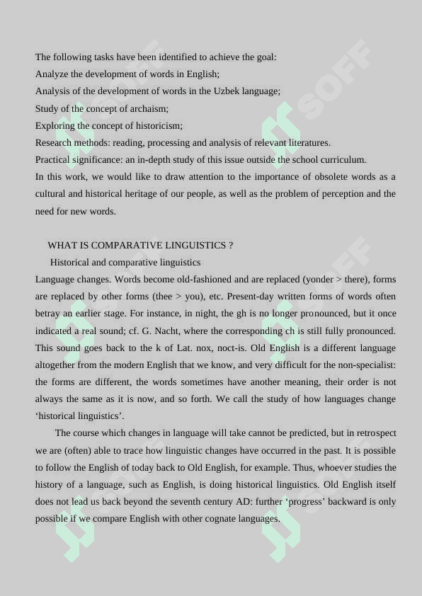Comparative and contrastive analysis of historical words in english and uzbek languages 4