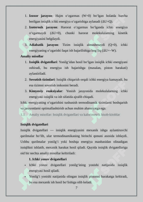termodinamika qonunlari 7