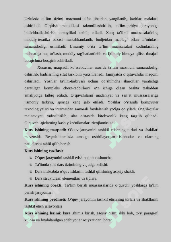 O’quv jarayonini tashkil etishning turlari va shakllari 5