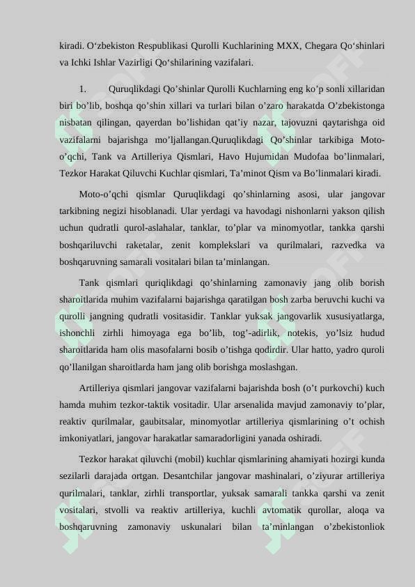 Oʻzbekiston Respublikasi Qurolli Kuchlari va uning tashkil topishi 8