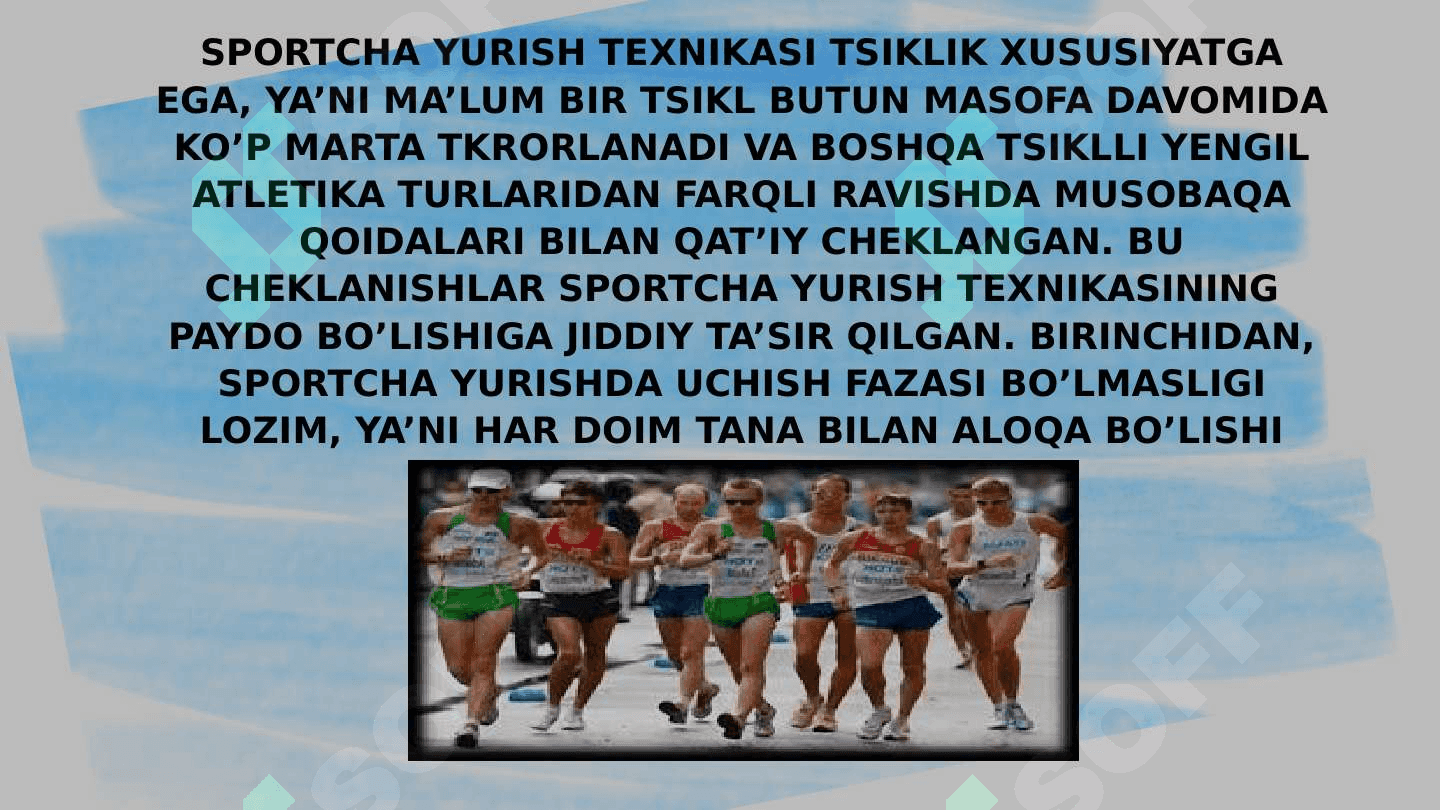 Sportcha yurish texnikasini o'rgatish asoslari 3