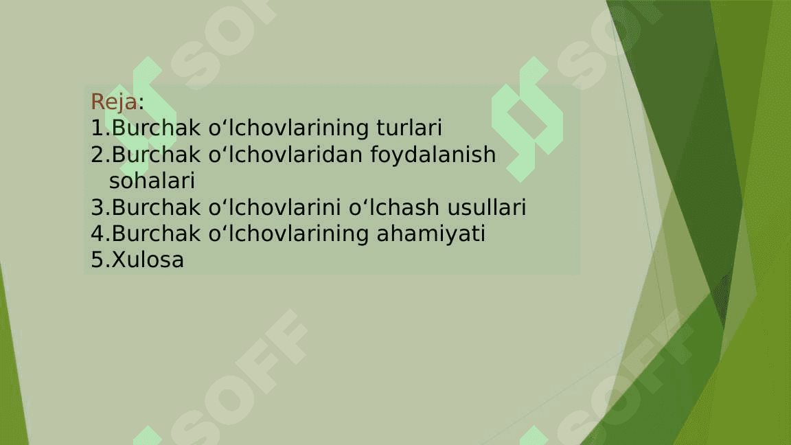 Burchak o'lchovlari haqida 2