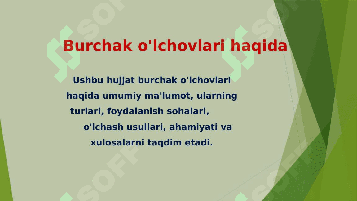 Burchak o'lchovlari haqida 3