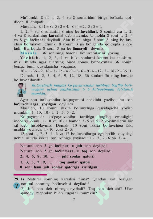 Matematika 6-sinf 7