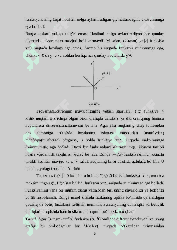 Funksiyaning ekstremum nuqtalari (2) 6