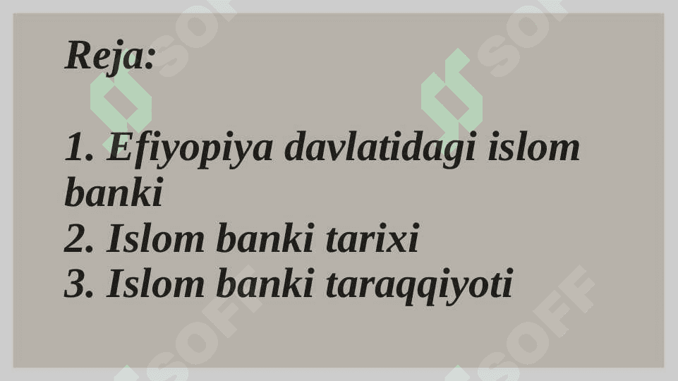 Efiyopiya davlatining islom banko 2