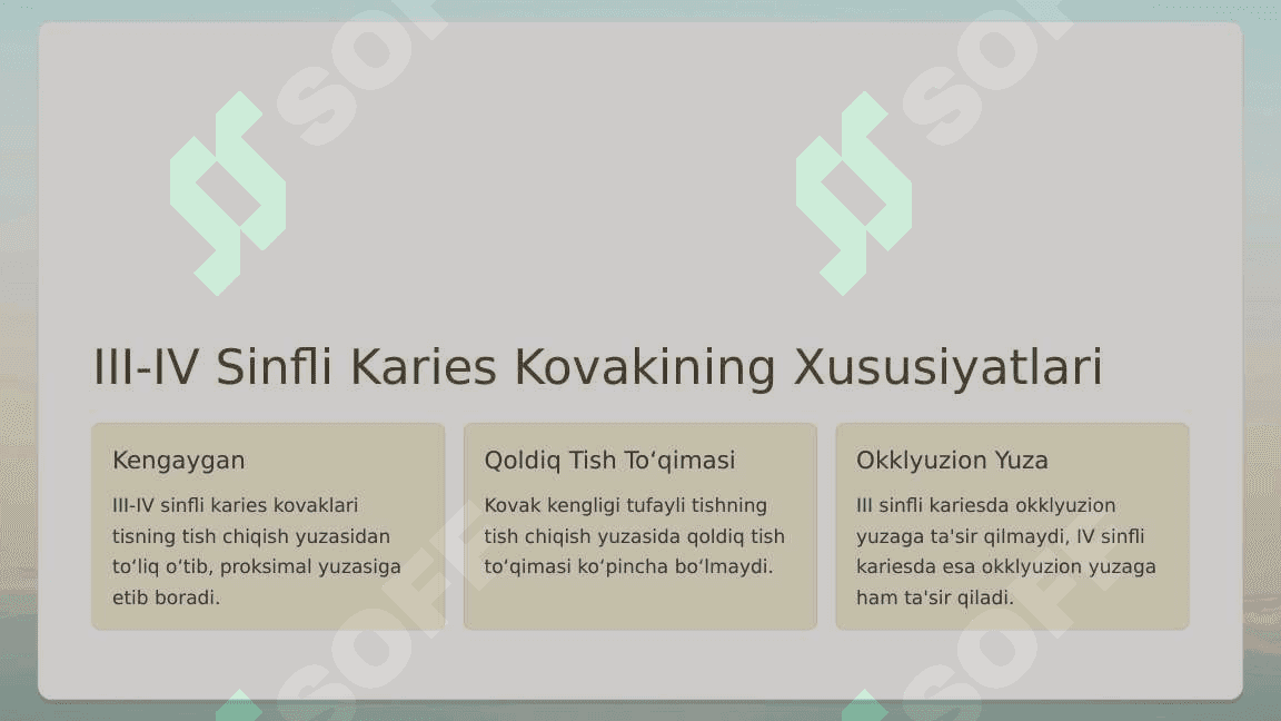 Blek bo‘yicha III-  IV sinfli karies  kovaklarini  restavratsiya  qilishning klinik  tamoyillari. 5