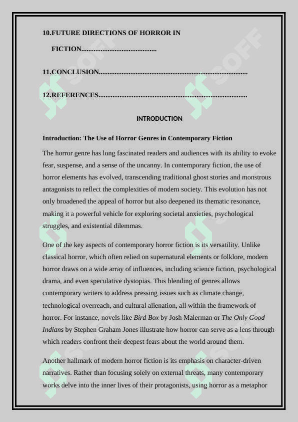 The Use of Horror Genres in Contemporary Fiction 3