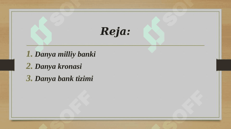 Danya bank tizimi 2