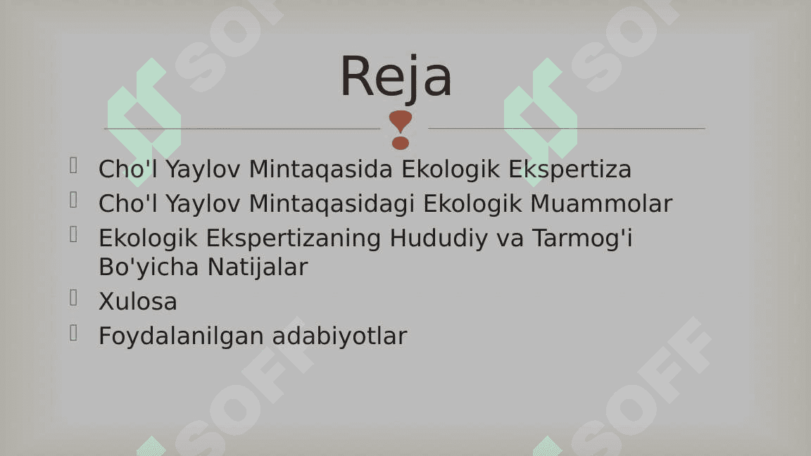 Cho’l yaylov mintaqasida Ekologik ekspertiza 2