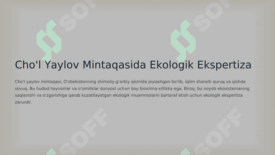 Cho’l yaylov mintaqasida Ekologik ekspertiza 3