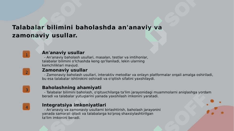 Darslarda talabalar bilimini nazorat qilishning shakl va usullari. 3