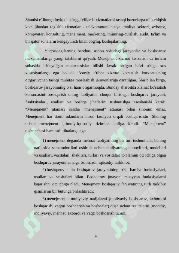 Xalqaro turizm menejmenti faniga kirish 6