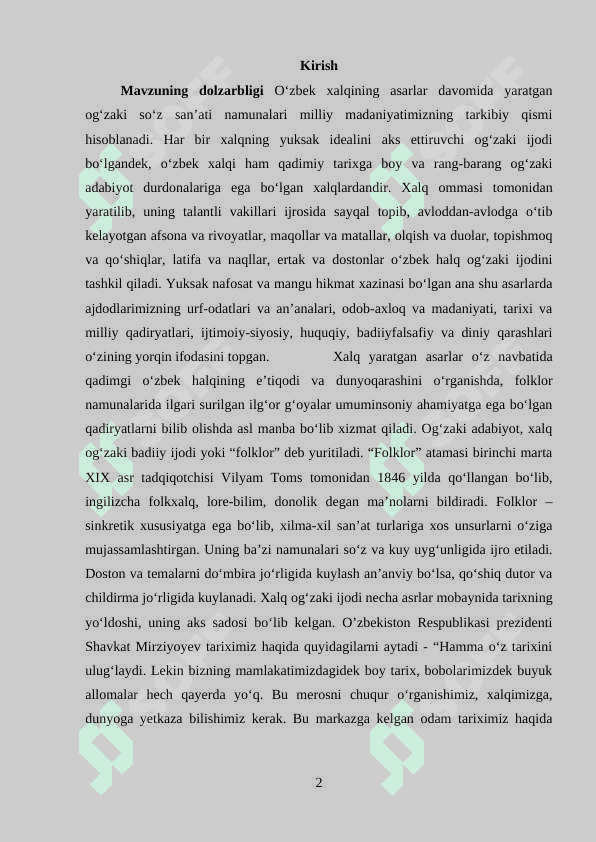 O'lkamiz tarixini o'rganishda Xalq og'zaki ijodi 2