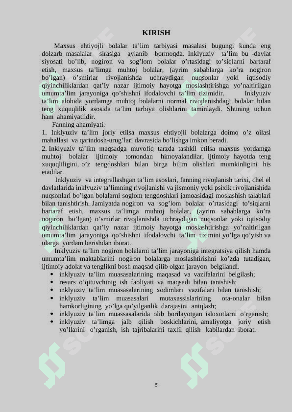 Inklyuziv va integrallashgan ta'lim asoslari 5