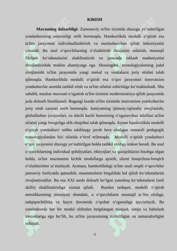 Hamkorlikda modulli oʻqitishni loyihalashtirish 3