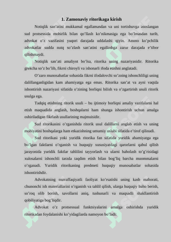 Advokatlik faoliyatida notiqlik san’ati asoslari 2