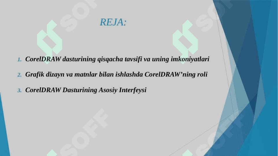 Corel Draw grafik ko'rinishlarini loyihalash va matnlar bilan ishlash 2