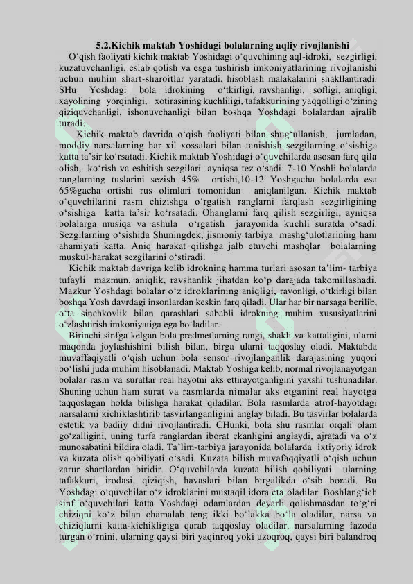 KICHIK MAKTAB YOSHI DAVRIDA PSIXIK RIVOJLANISH XUSUSIYATLAR 6