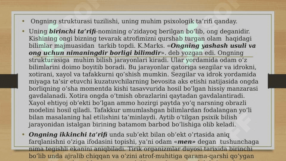 Oʻz- oʻzini anglash psixologik muammo 3