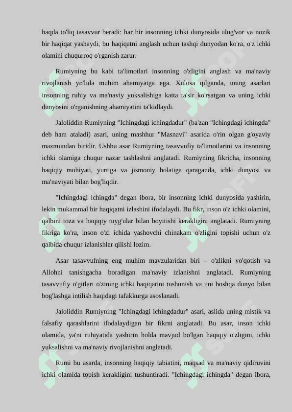 JALOLIDDIN RUMIYNING ,, ICHINGDAGI ICHINGDADUR" ASARI 3