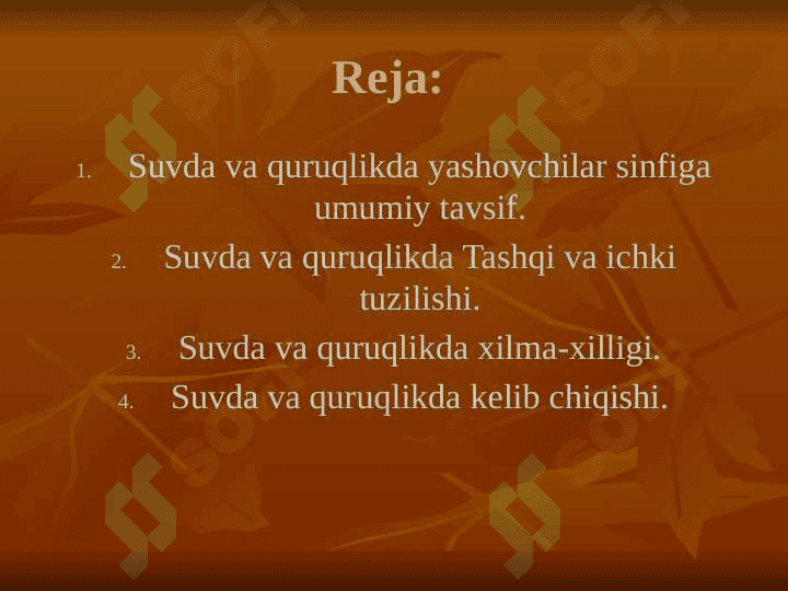 SUVDA HAMDA QURUQLIKDA YASHOVCHILAR SLAYD 2