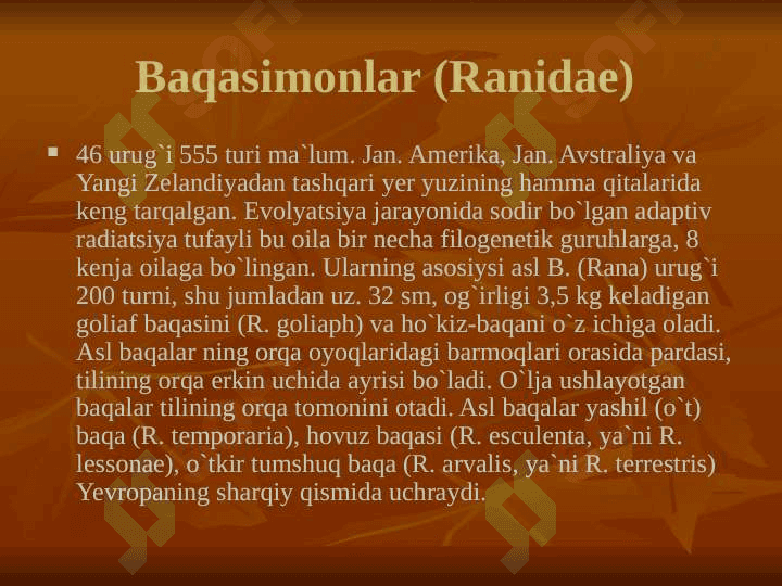 SUVDA HAMDA QURUQLIKDA YASHOVCHILAR SLAYD 4