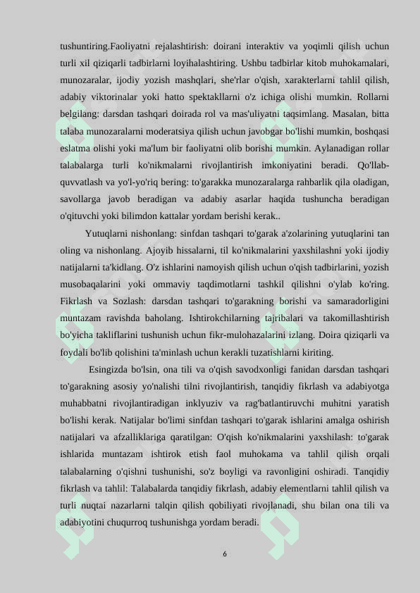 4-sinflarda ona tili darslarida sinfdan tashqari ishlar tashkil qilish 6