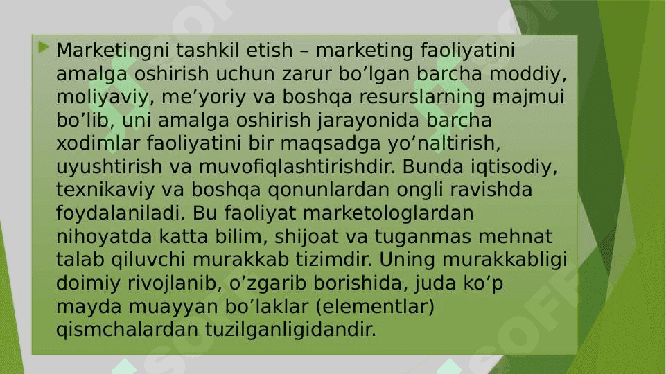 Marketingni tashkil etish tizimining mohiyati 2