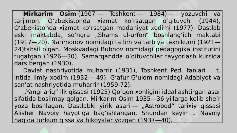 “Mirkarim Osim. Hayoti va ijodi. To‘maris” 3