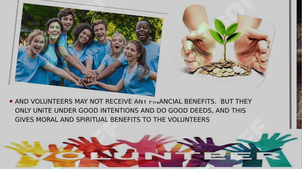 Voluntary(working without payment), ingliz tilida prezentatsiya 4
