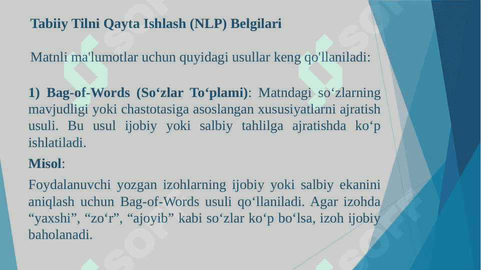 INFORMATIK BELGILARNI AJRATIB OLISHNING "FEATURE EXTRACTION" USULLARI 7