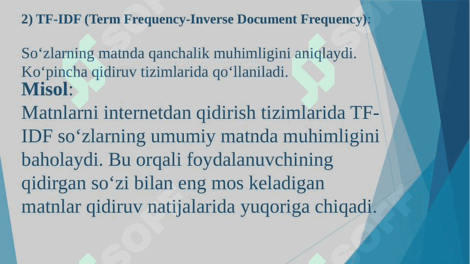 INFORMATIK BELGILARNI AJRATIB OLISHNING "FEATURE EXTRACTION" USULLARI 8