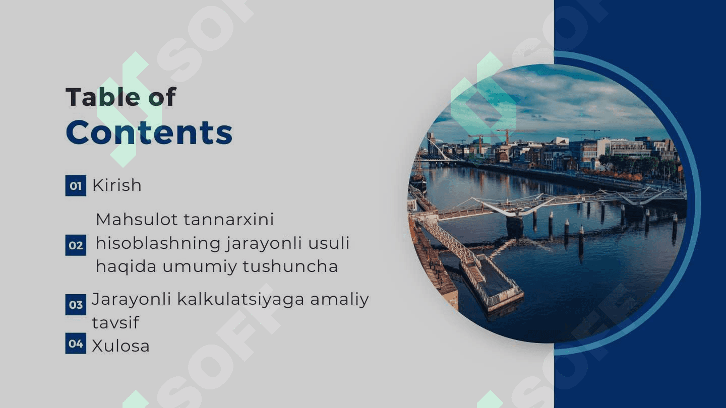 Jarayonli kalkulatsiya qilish usuli 2