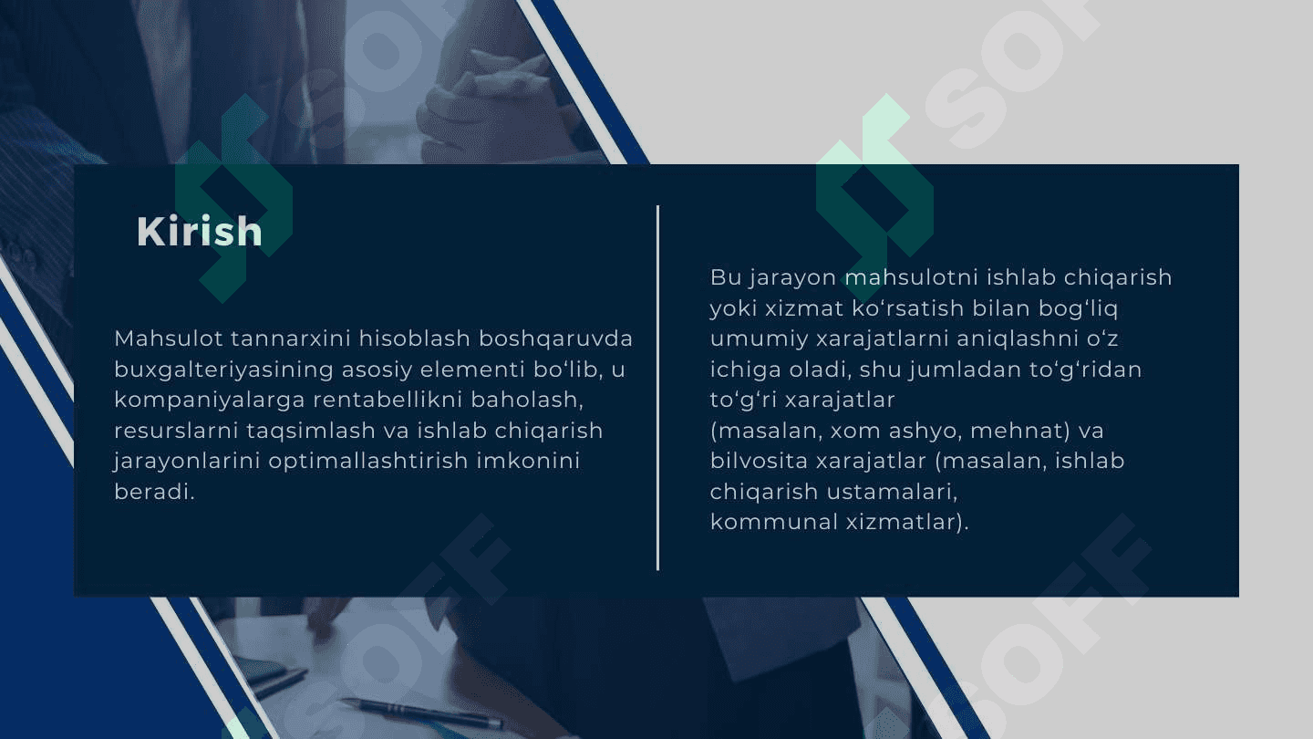 Jarayonli kalkulatsiya qilish usuli 3