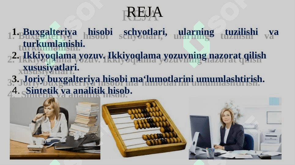 SCHYOTLAR TIZIMI VA IKKIYOQLAMA YOZUV 2