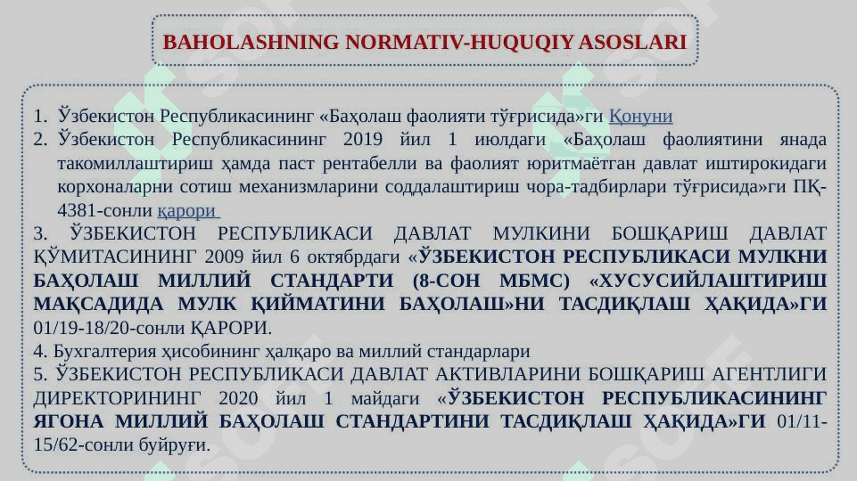 BUXGALTERIYA HISOBIDA  AKTIVLAR VA PASSIVLARNI  BAHOLASH 3