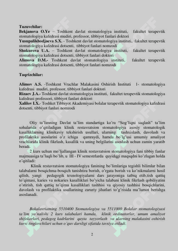 KLINIK RESTAVRATSION STOMATOLOGIYA 2