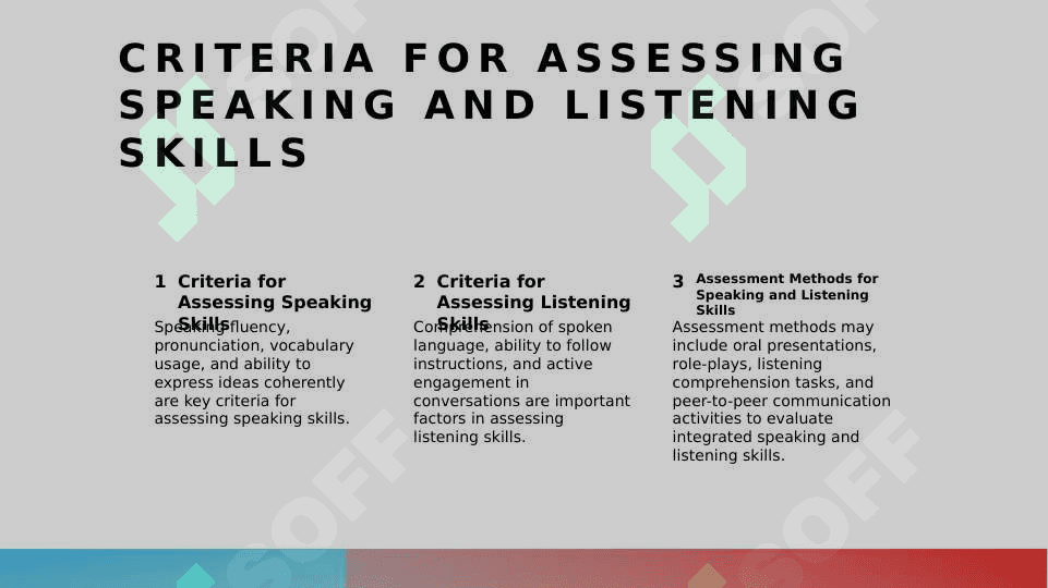 Methods and criteria for assessing ingtegrated skills 2 4