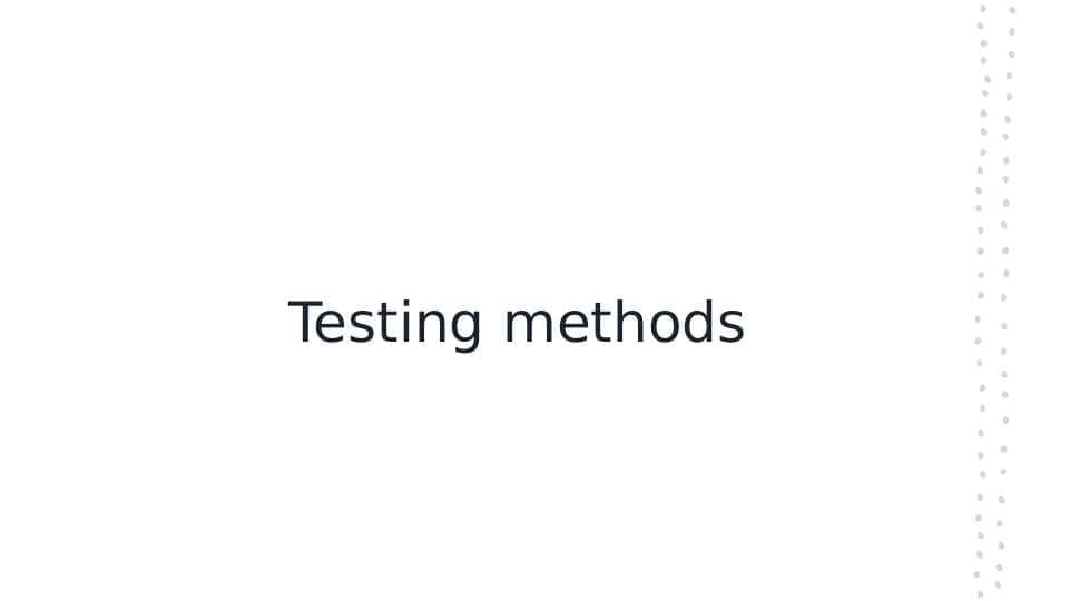 Testing methods