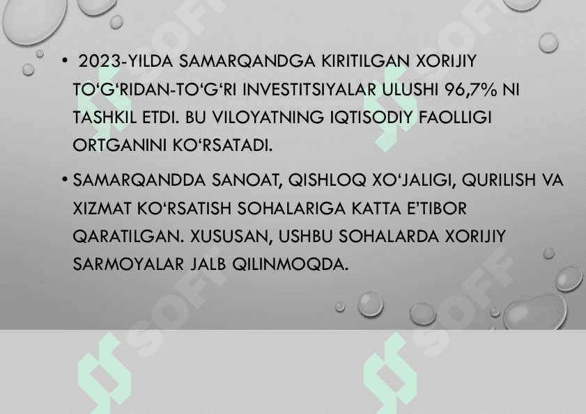 SAMARQANDDAGI XORIJIY INVESTITSIYALAR 4