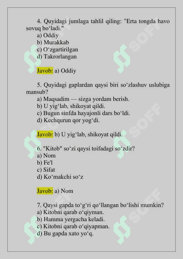 Ona tili test 2