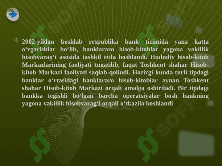 Banklararо hisоb-kitоblarni tashkil qilish, yuritish tartibi va hisоbi. 5