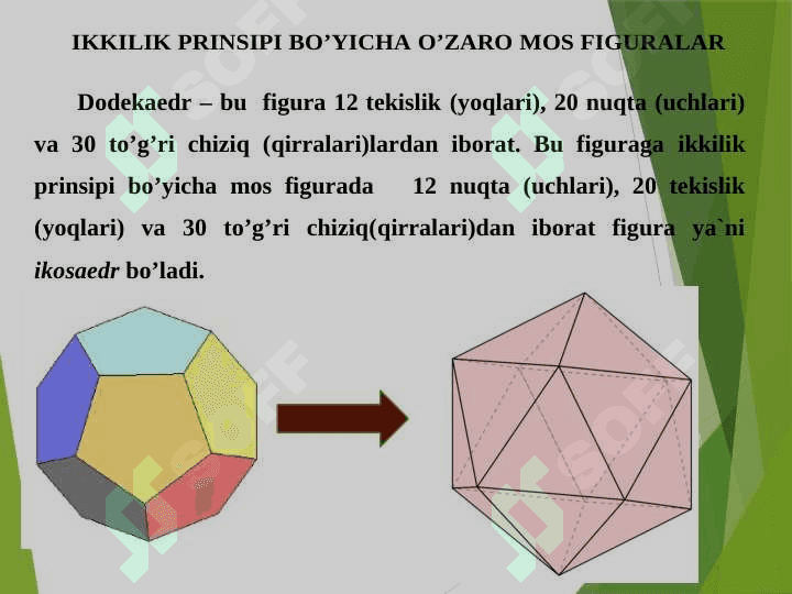 Ikkilik prinsipi. Dezarg teoremasi va uning tatbiqlari 5