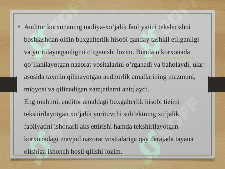Korxonadagi bug'alteriya hisobi tizimini tashkil etilishini o'rganish 2