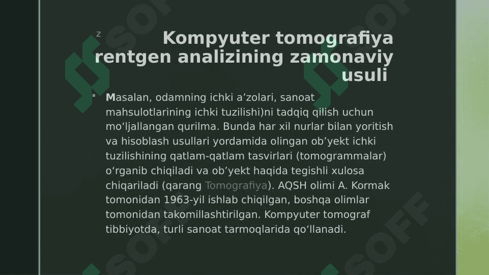 Kompyuter tomografiyasi va uning ishlashining fizik asoslari 2