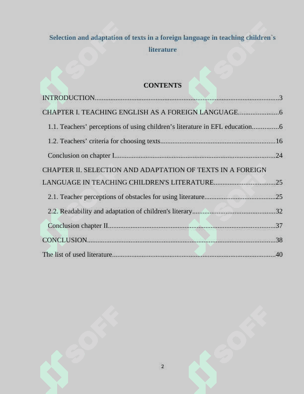 Selection and adaptation of texts in a foreign language in teaching children`s literature 2