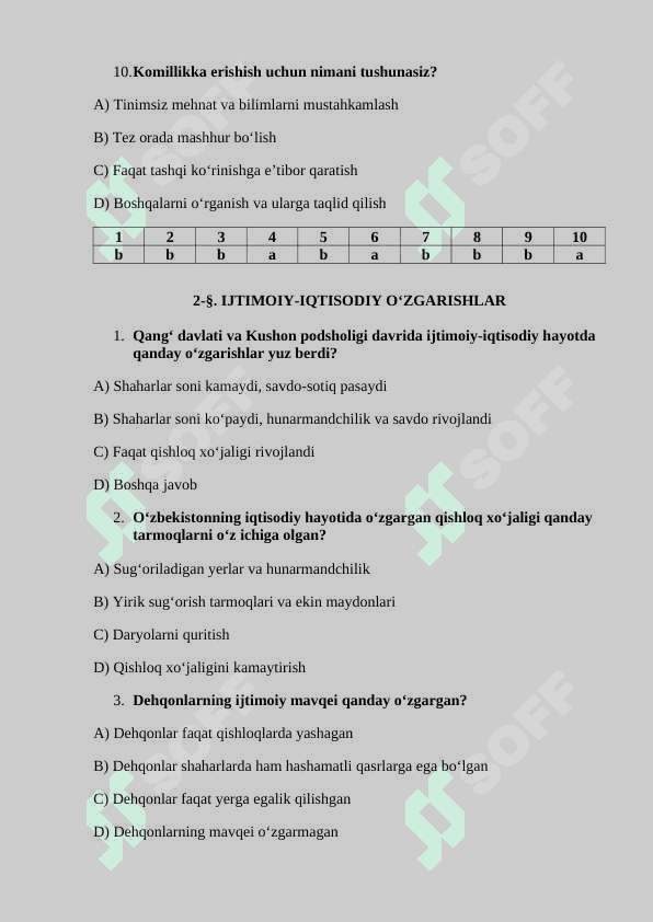 7-O'zbekiton tarixi mavzulashtirilgan testlar barcha mavzulartest 3